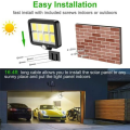 LED Solar Split Wall Lamp 3 Mode Waterproof Motion Sensor Lamps Garden Street Lighting Solar Lamp for Garden Security A. 