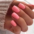 24 Pcs Medium Square Press On Nails Red Winter Warm Solid Color Nails Glossy Artificial Finger Manicure False Nails.