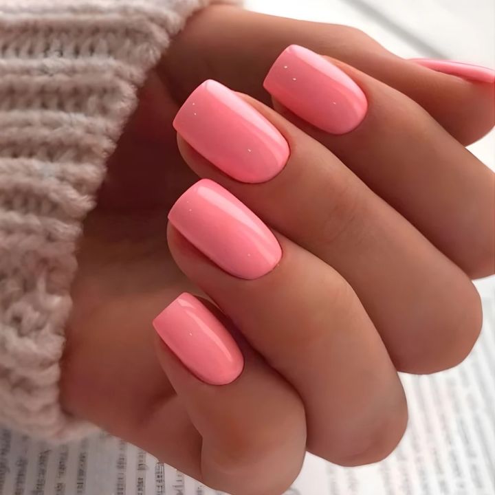 24%20Pcs%20Medium%20Square%20Press%20On%20Nails%20Red%20Winter%20Warm%20Solid%20Color%20Nails%20Glossy%20Artificial%20Finger%20Manicure%20False%20Nails%20-%20Image%204