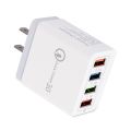 COD 4 Ports USB Color Wall Charger Fast Charging Travel Charger US Plug Adapter. 