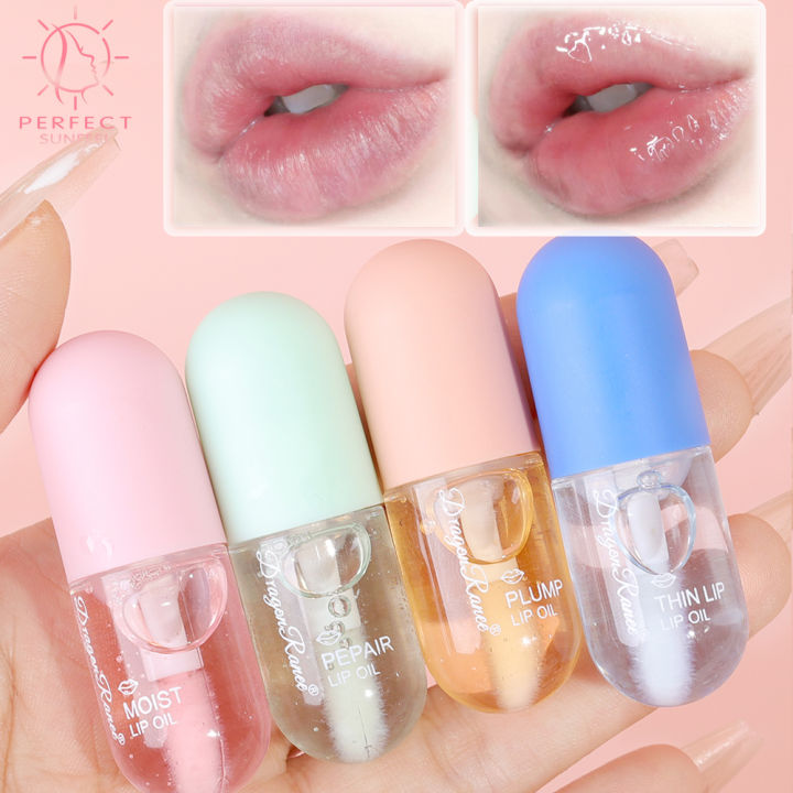 Fruity Peach Lip Oil Primer Moisturizing Lip Gloss Glossy Not Sticky Lip CareTint Natural Daily Makeup