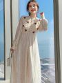Knitting Maxi Dresses for Women Female Korea Style Slim Embroidery Warm Wool Long Sleeve Woman Dress Party 2022 Autumn Winter. 