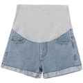 Pregnant Women's Denim Shorts Summer Loose Thin Fashion Outer Wear Casual Wide-Leg Belly Support Fashionable Mom's Pants Middle and Late Pregnancy. 