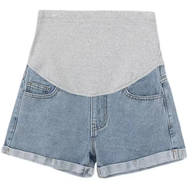 Pregnant%20Women's%20Denim%20Shorts%20Summer%20Loose%20Thin%20Fashion%20Outer%20Wear%20Casual%20Wide-Leg%20Belly%20Support%20Fashionable%20Mom's%20Pants%20Middle%20and%20Late%20Pregnancy%20-%20Image%206