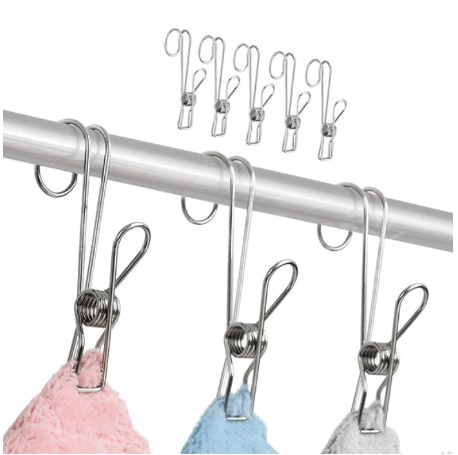 5PCS/Set Stainless Steel Clips Clothes Pins Pegs Portable Laundry