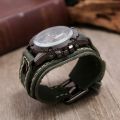 Mens Quartz Watches Jessingshow Luxury Wristwatch 2022 Cowhide Watchband Punk Style Watch For Men Wide Leather Bracelets. 