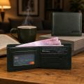 Zays Premium Eco-Friendly Leather Bifold Wallet for Men, Handmade Slim Compact Wallet 4.5 x 3.5 x 0.5 Inch, 4 Card Slots, 1 ID Slot, 2 Cash Compartments, Fits 1000 Taka Note, Luxury Box. 