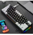61-key blue switch true mechanical mini keyboard wired TYPE-C split hot-swappable mixed-light gaming keyboard.