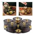 Divided Serving Tray Portable Decorative Appetizer Tray Rotatable Snack Platter for Cakes Cookies.