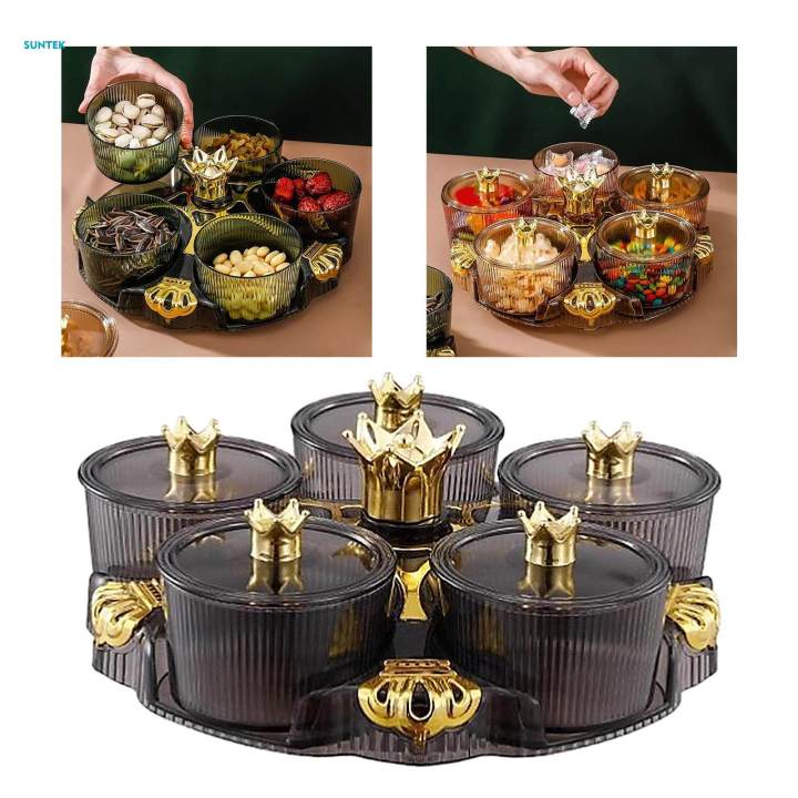 Divided%20Serving%20Tray%20Portable%20Decorative%20Appetizer%20Tray%20Rotatable%20Snack%20Platter%20for%20Cakes%20Cookies%20-%20Image%203