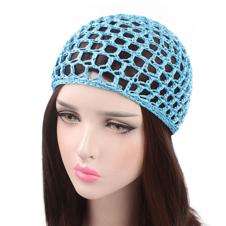 Womens%20Mesh%20Hair%20Net%20Crochet%20Cap%20Solid%20Color%20Snood%20Sleeping%20Night%20Cover%20Turban%20-%20Image%206