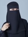 Premium Linen Arabian Niqab for Women, Black, Modest & Elegant Design.
