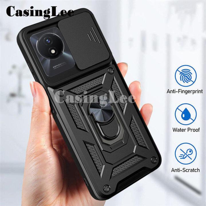 For VIVO Y02A Armor Ring Case Cover Magnetic Car Holder Shockproof Camera Protection for VIVO Y02A Back Cover