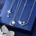 Fantasy Planet Necklace Female Student Good Friend Korean Style Trendy Simple Clavicle Chain Pendant Necklace for Women Girls Girlfriends Birthday Gifts.