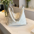 Korean backpack bag ladies 2024 new trendy fashion chain bucket bag student class large capacity tote bag.