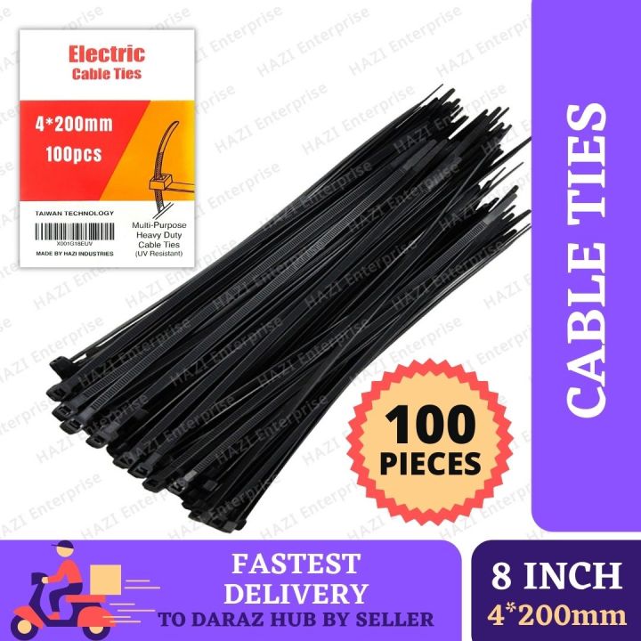 Hazi Electrical Cable Tie | Zip Ties Plastic Straps | Black Color | Nylon Plastic Tie
