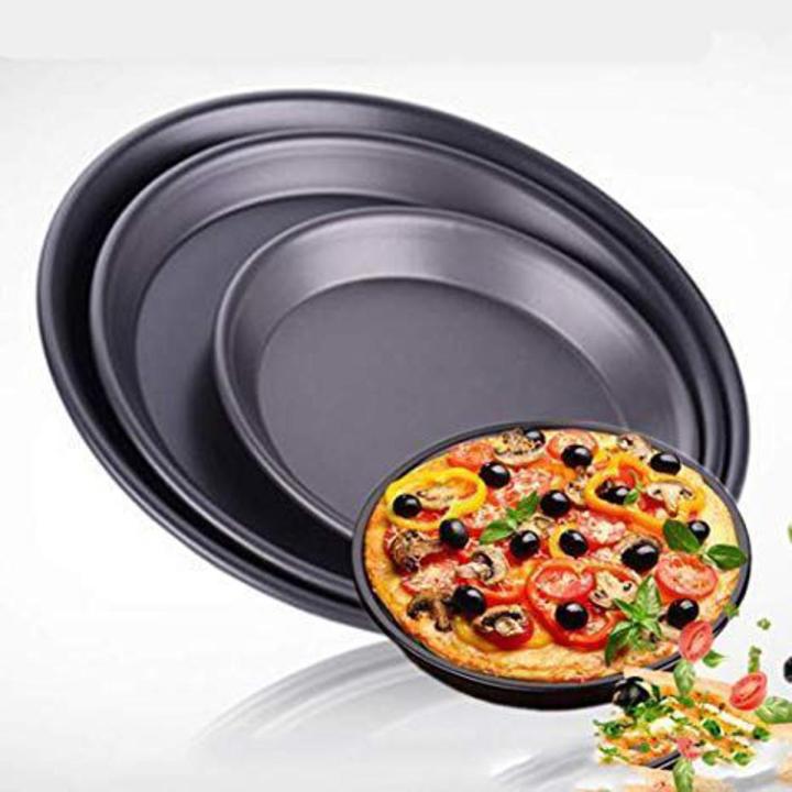 3 pieces Set Pizza Tray (8,10 & 12 inch) Non Stick / Oven Proof Heavy Duty High Quality Pizza Pan / Mold