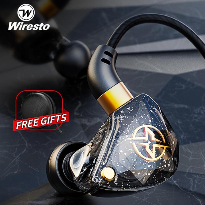 Wiresto In Ear Headphones Earphone Wired Earbuds Heavy Bass Headset Soundproof Earplugs Noise Canceling