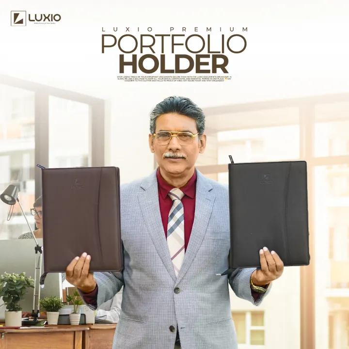 LUXIO%20Premium%20Portfolio%20Holder%20A4%20Size%20%E2%80%93%20Chocolate%20PU/PVC%20Leather%20File%20Organizer,%20Office%20Document%20Folder,%20Resume%20Holder,%20Business%20Portfolio%20Case,%20A4%20Leather%20Folder%20for%20Interviews,%20Meetings,%20Work,%20Durable%20Stylish%20Chocolate%20Portfolio%20by%20LUXIO%20-%20Image%202