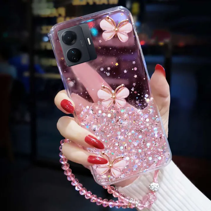 New%20Phone%20Case%20For%20VIVO%20Iqoo%20Z6%20Pro%20Cover%20Sparkling%20Star%20Moon%20Soft%20Silicone%20Transparent%20Butterfly%20+%20Crystal%20Chain%20for%20VIVO%20Iqoo%20Z6%20Pro%20Case%20-%20Image%203