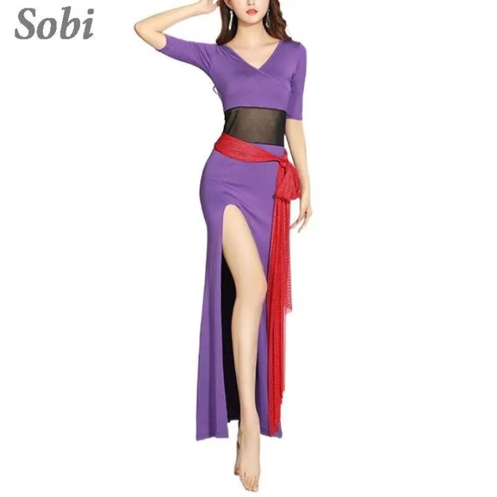 New%20Modal%20Belly%20Dance%20Practice%20Clothing%20One%20Pieces%20High%20Split%20Dress%20Women%20Lady%20Elegant%20Dancing%20Costume%20Belly%20Dance%20Wear%20-%20Image%202