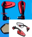 Metal Body Universal Handlebar End Looking Glass for Motorcycle . Red- 1306. 