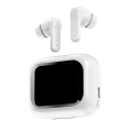 Bluetooth V5.4 Earphone Noise Cancellation Color Screen Touch, White. 
