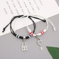 1 Pair Charm Magnet Couple Bracelet for Women Magnetic Attraction Ball Heart Key Lock Link Wrist Chain Best Friend Jewelry Gift. 