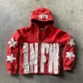 Y2k New Trendy Brand Fashion Letter Embroidered Jacket Men Retro Casual Loose Oversized Sweatshirt Street Hip-hop Zipper Hoodie.