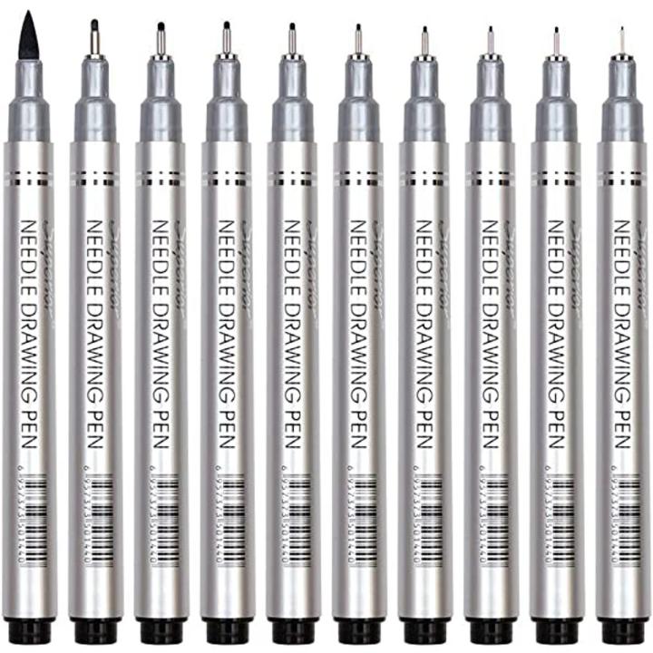Superior Needle Drafting Pen Professional Fineliner Technical Drawing Pens Pack of 10