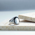 Chris April 316L stainless steel PVD chunky gold rings women plated oval signet ring.
