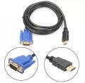 1 Metre HDMI To VGA Male D-SUB Video Adapter Cable Lead For TV Computer Monitor.