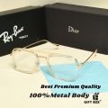 New Men Fashion Eyeglasses Best Reading glasses Classic New Design Transparent glass Best Premium Quality Man Endgame Cutout White -Eyeglass Glass Latest Trends Eye Glass Frame Unisex.