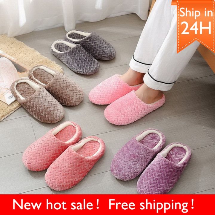 Women%20Indoor%20Slippers%20Warm%20Plush%20Home%20Slipper%20Autumn%20Winter%20Shoes%20Woman%20House%20Flat%20Floor%20Soft%20Slient%20Slides%20For%20Bedroom%20-%20Image%202