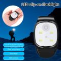LED Clip Flashlight 4 Lighting Modes USB Rechargeable Clip On Light Safety Warning Running Lights for Night Walking Fishing. 