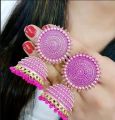 Traditional Anameld Gold plated pearl Jhumka earrings.