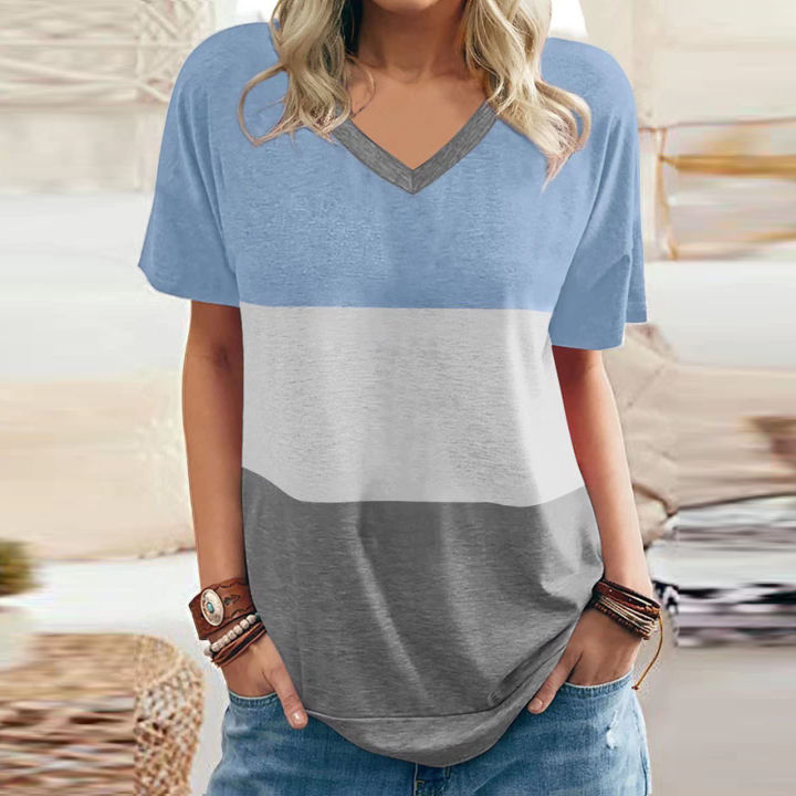 Women%20Shirt%20Eye-catching%20Easy-wearing%20Short%20Sleeve%20Tops%20Women%20Apparel%20-%20Image%204