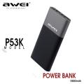 Awei P53K 10000mAh Powerbank - Black. 