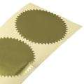 Serrated Edge Gold Steel Seal Label Metallic Self-Adhesive Award Stickers 2 Inch Round Paper Labels Certificates. 