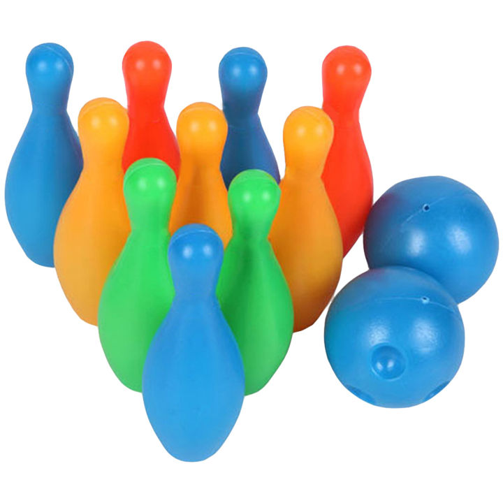 8 Pcs/Set Kids Solid Color Pins Balls Bowling Game Indoor Sport Development Toy