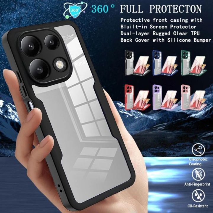 Phone%20case%20Xiaomi%20Poco%20M6%20Pro%204G%20Poco%20M6Pro%20Poco%20M%206%20Pro%20M6Pro%204G%20Transparent%20Protector%20with%20Mobile%20phone%20Film%20Cover%20Double%20Protect%20shield%20Full%20Cover%20Armor%20Cover%20cases%20-%20Image%204