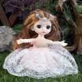 Cute Wedding Dress Princess Joint Doll Bag Pendant BJD Doll Little Girl Toy Children's Day Birthday Gift. 