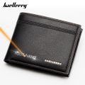 Men Wallets Name Engraving Short Card Holder Male Purse PU Leather Wallet For Men.
