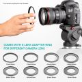 Universal Teleprompter Portable Prompter with BT Remote Control Lens Adapter Ring - black. 