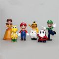 6pcs/set Super Mario Bros PVC Action Figure Toys Dolls Model Set Luigi Yoshi Donkey Kong Mushroom for kids birthday gifts AAA Moonlight Shines. 