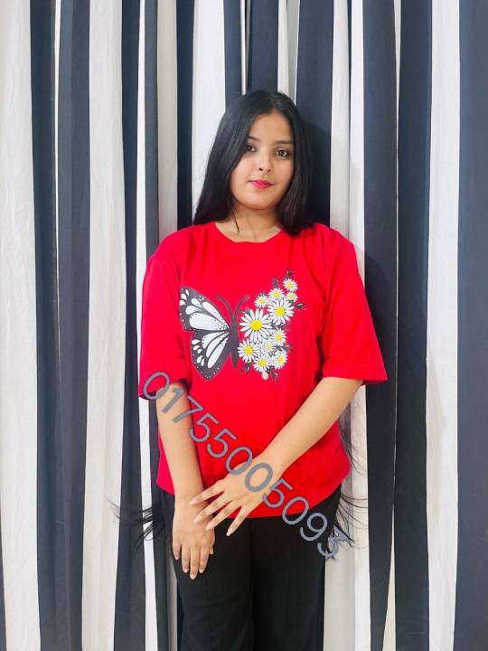 Ladies%20Drop%20Shoulder%20T-Shirt%20(Butterfly%2001)%20-%20Image%202