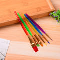 6 Colored Plastic Pole Kids Paint Brushes Baby Brush Set Gouache Watercolor Oil Brush Set. 