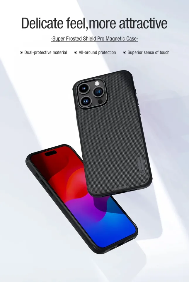 For iPhone 15 Pro Max Case Nillkin Frosted Shield Pro Magsafe Case