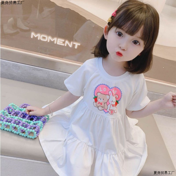 New%20Girls%20Summer%20Cute%20Dress%20Foreign%20Style%20Children's%20Short%20Sleeve%20Baby%20Girl%20Skirt%20Korean%20Princess%20Skirt%20Tide%20-%20Image%202