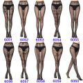 Hot Women Gothic Fishnet Tights Stars Rose Hollow Pattern Mesh Net Stockings Black Bottom Pantyhose Female Lingerie. 